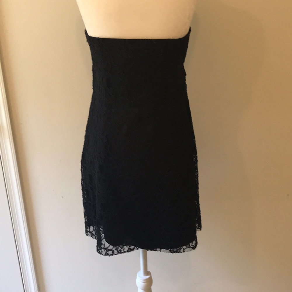 Express Black Lace Strapless Sweetheart Dress -Sz4 - Picture 4 of 8